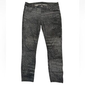 HELMUT LANG Sediment Printed Cropped Denim Jeans Women’s Size 30 Ankle Zip